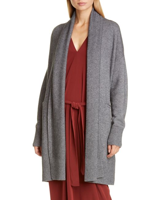 Co. Gray Essentials Wool & Cashmere Long Belted Cardigan