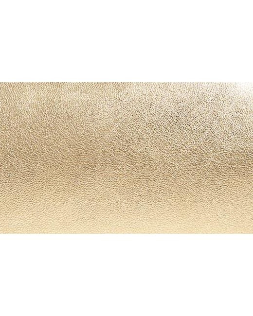 Jimmy Choo Natural Skylar Metallic Leather Clutch