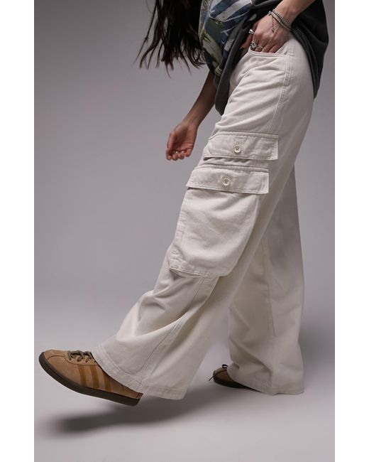 Wide Leg Cargo Pants in Gray Lyst