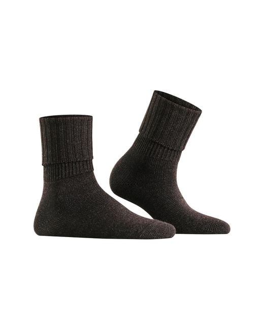 Falke Black Striggings Rib Cuff Socks