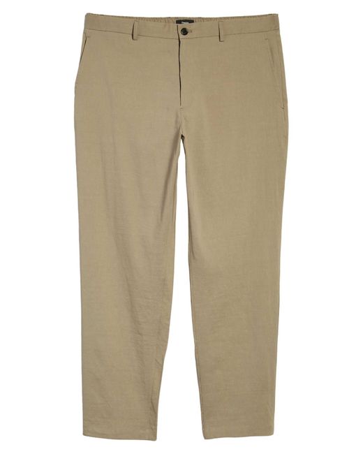 Theory Curtis Flat Front Stretch Linen Blend Pants in Natural for Men