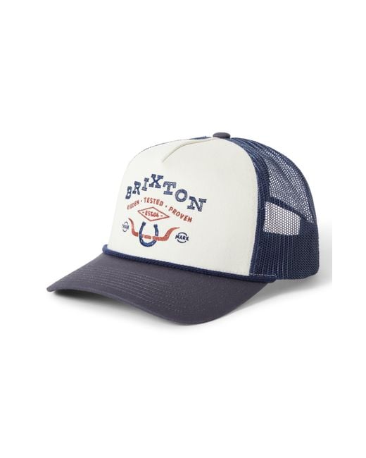 Brixton Blue Beekman Strapback Trucker Hat for men