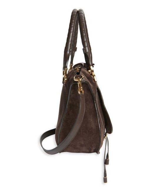 Chloé Brown Medium Marcie Suede Satchel