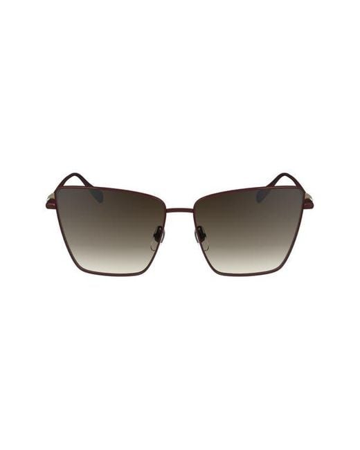 Longchamp Red 55Mm Gradient Square Sunglasses