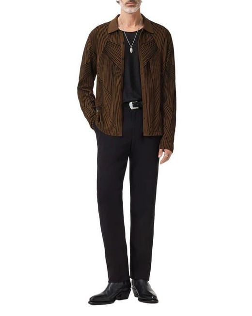 John Varvatos Brown Dorian Knit Button-Up Shirt for men