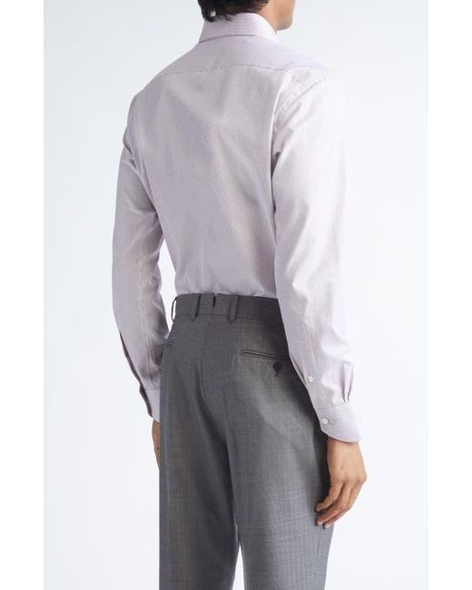 Zegna Gray Centoventimila Minicheck Button-Up Shirt for men