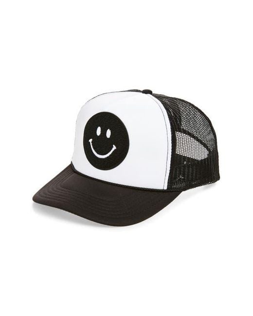 Local Beach Black Smiley Patch Trucker Hat for men