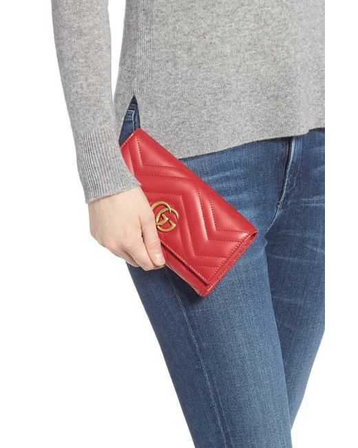Gucci Marmont 2.0 Leather Continental Wallet - Lyst