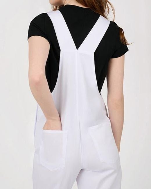 WeWoreWhat White Basic Straight Leg Overall