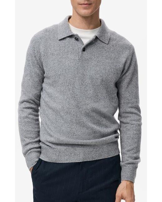 Mango Gray Polo Sweater for men