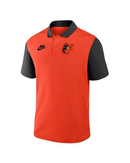 Nike Orange Baltimore Orioles Cooperstown Collection Color-Block Victory Performance Polo for men