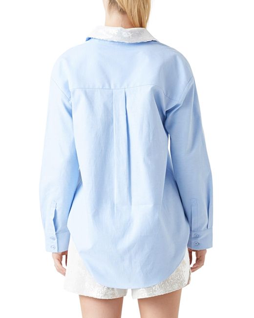 Grey Lab Blue Oversize Oxford Button-up Shirt