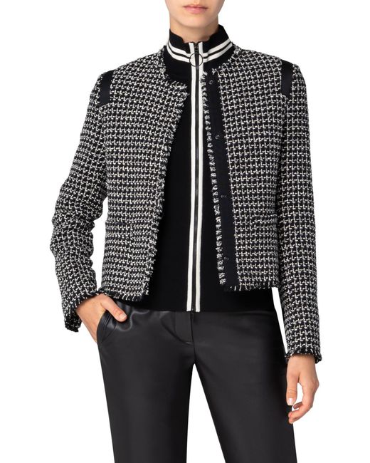 Akris Punto Black Super Lightweight Tweed Jacket