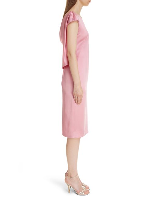 Givenchy Pink Cape Back Satin Dress