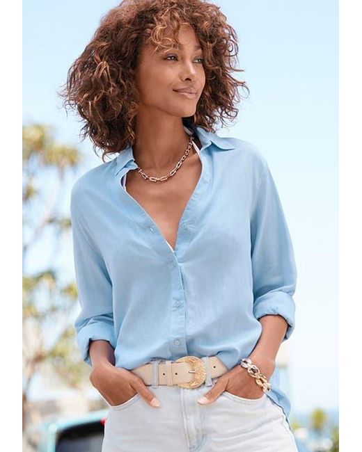 Lascana Blue Button Down Blouse