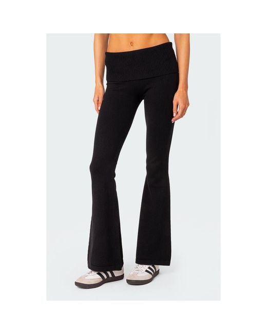 Edikted Blue Desiree Foldover Flare Pants