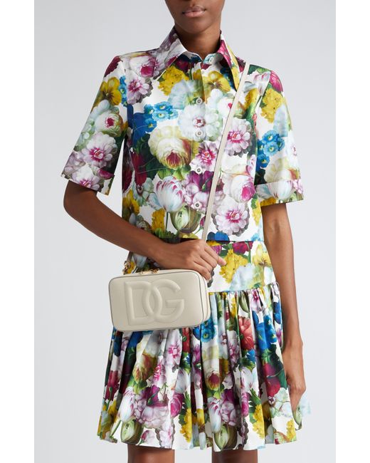 Dolce & Gabbana Multicolor Floral Short Sleeve Crop Button-up Shirt