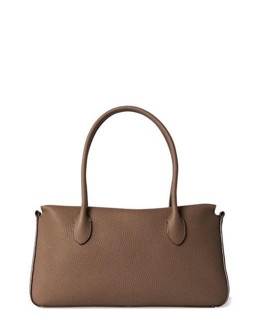 The Row Brown East/west Leather Top Handle Bag