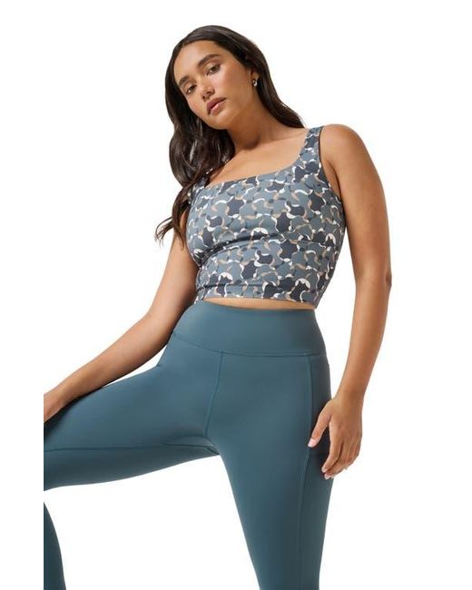 Travis Mathew Blue Moveknit Camouflage Crop Tank