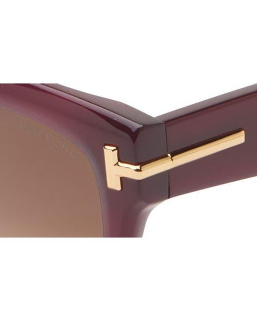 Tom Ford Brown 53Mm Gradient Butterfly Sunglasses