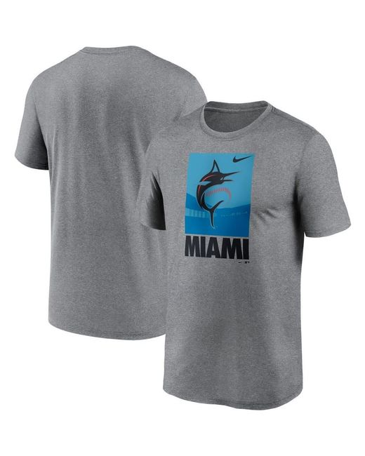 Nike Gray Heathered Miami Marlins Local Logo Legend Performance T-Shirt for men