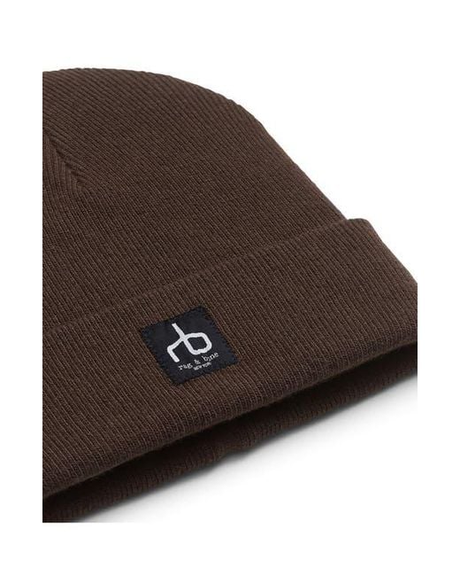 Rag & Bone Brown Evan Beanie for men