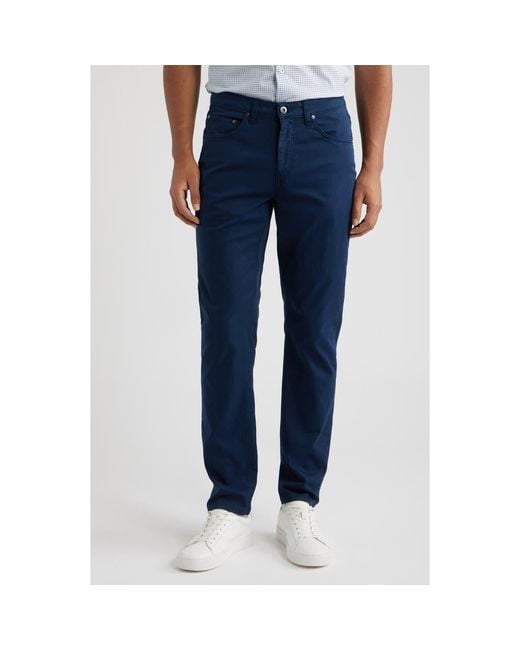 Bugatchi Blue Stretch Cotton Pants for men
