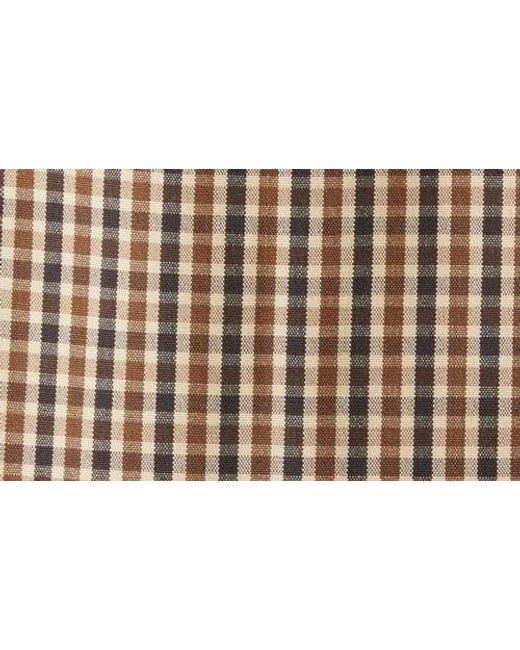 Jil Sander Brown Classic Check Three-Quarter Sleeve Crop Button-Up Shirt