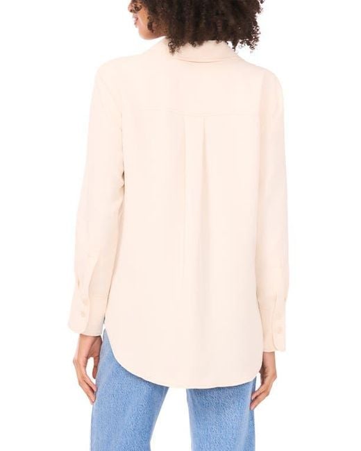 Vince Camuto Blue Half Placket Popover Top