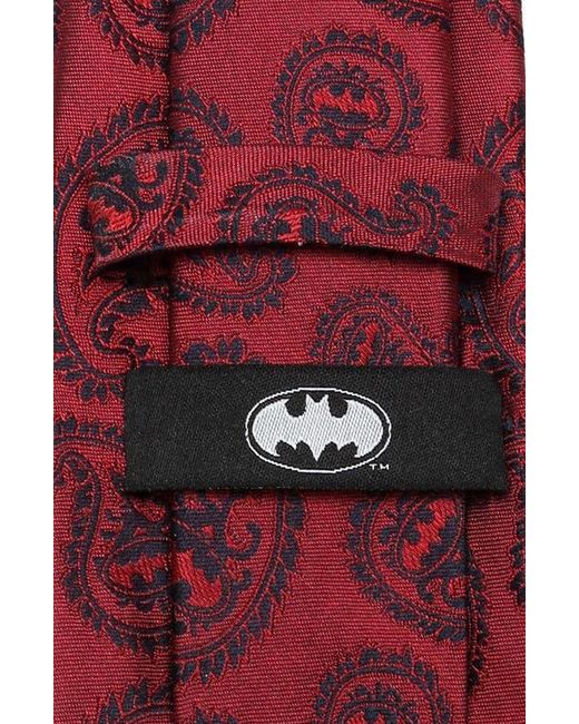 Cufflinks Inc. Red Batman Paisley Silk Tie for men