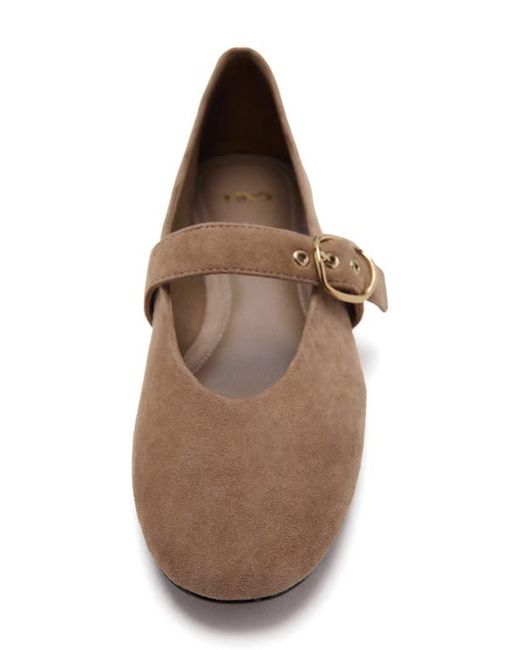 Mango Brown Mary Jane Ballet Flat