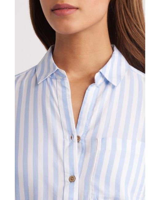 Beach Lunch Lounge Blue Candace Stripe Button-Up Shirt