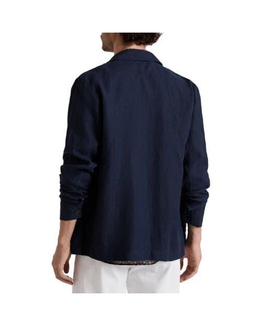 Vilebrequin Blue Linen Solid Overshirt for men