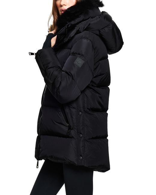 Sam. Scarlett Faux Fur Trim Waterresistant Hooded Down Puffer Jacket