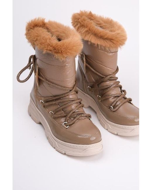 Prologue Shoes Brown Rosie Fur Lined Boot