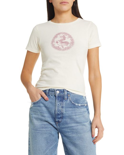 GOLDEN HOUR Blue Dragon Circle Cotton Graphic T-shirt