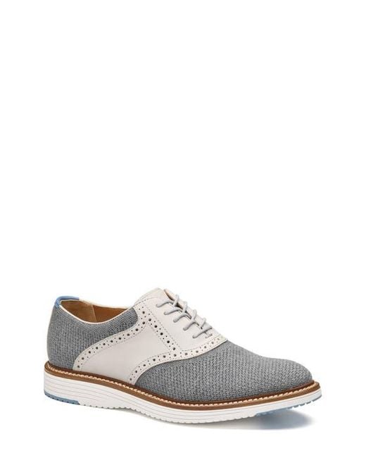 Johnston & Murphy White Upton Knit Saddle Shoe for men