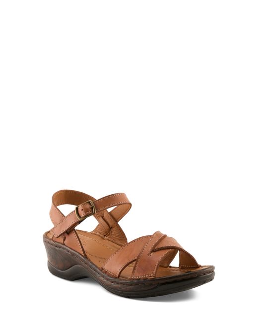 Spring Step Brown Amareza Ankle Strap Sandal