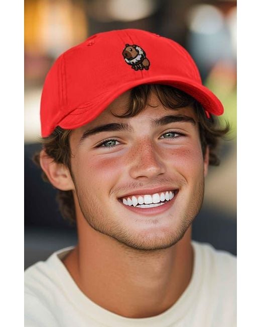 Alix Capybara Donut Embroidered Cap for men
