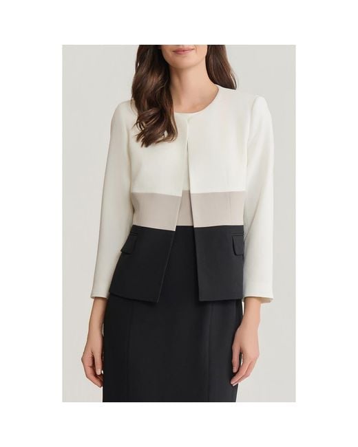 Kasper Gray Colorblock Jacket