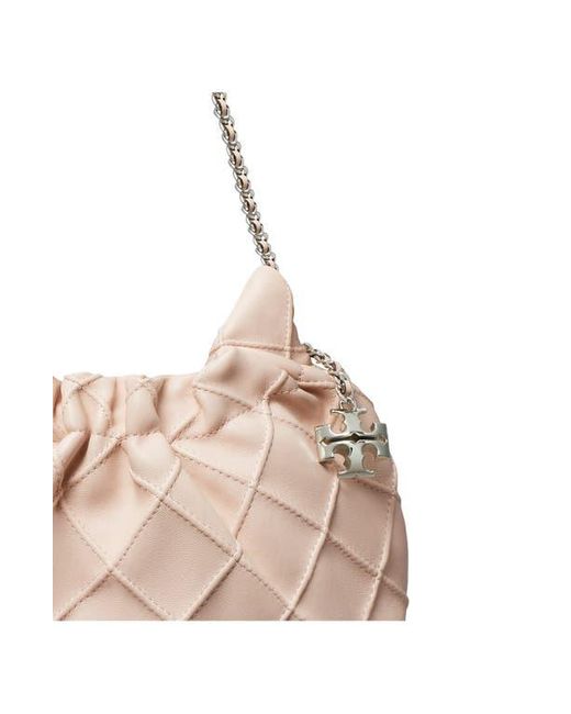 トートバッグ Tory Burch Pink Leather Fleming Mini Hobo Bag Mini Fleming Soft Distressed Hobo Bag: Women's Designer