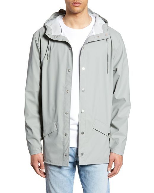 Rains Gray Lightweight Hooded Rain Jacket for men