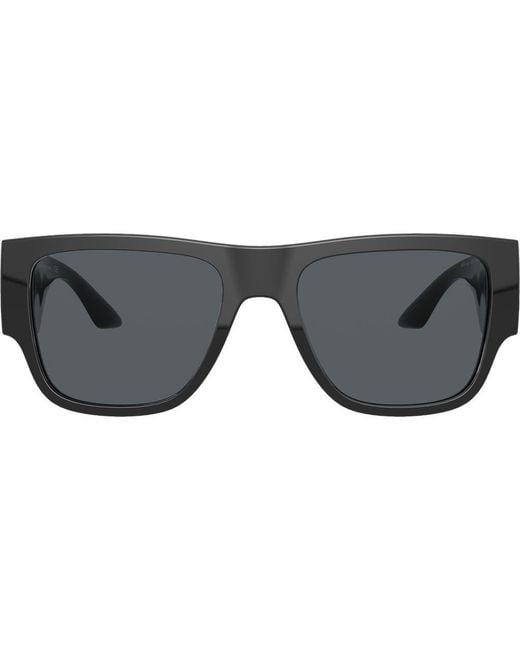 Versace Gray 57Mm Rectangular Sunglasses for men