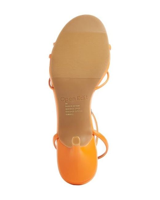 Open Edit Orange Zuri Ankle Strap Sandal