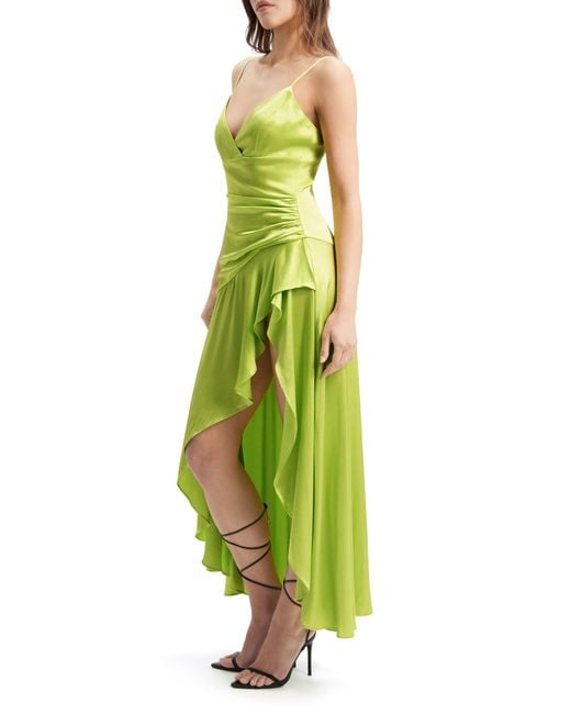 Bardot Green Sorella Ruffle Cocktail Midi Dress
