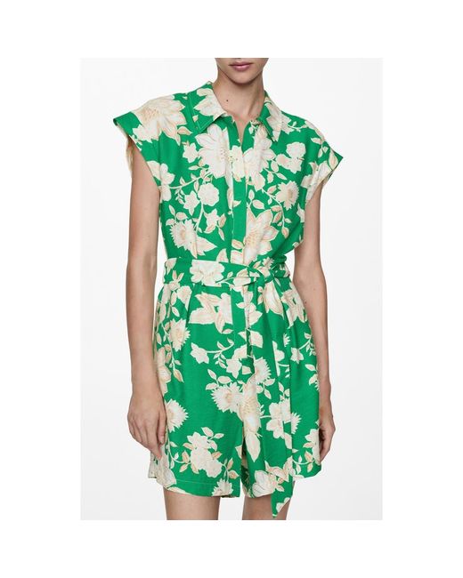 Mango Green Floral Romper