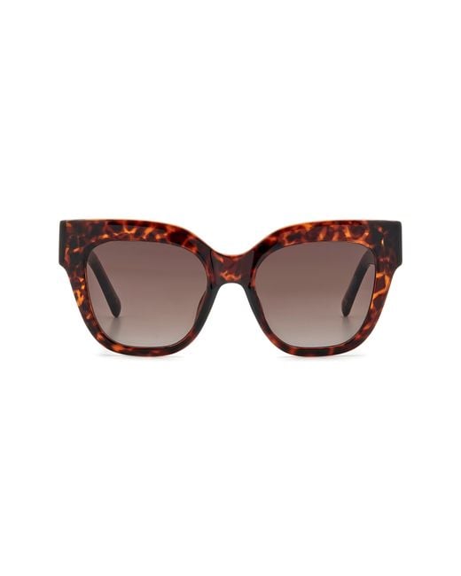 Fossil Brown 51Mm Gradient Cat Eye Sunglasses