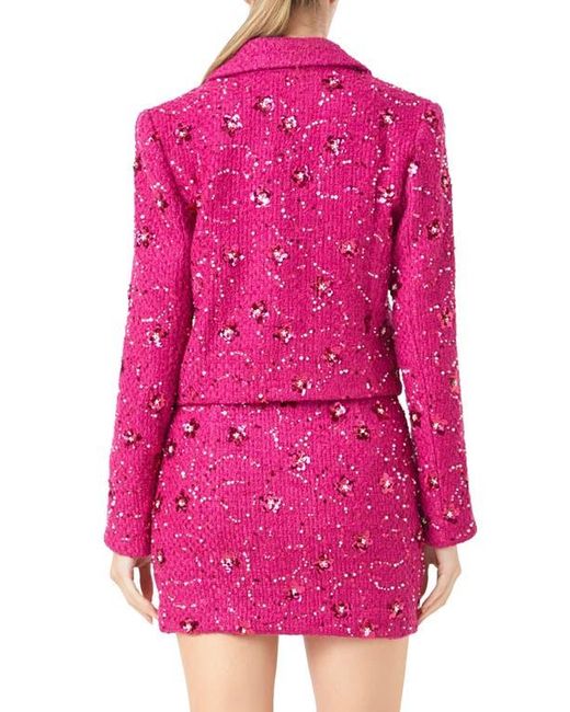 Endless Rose Pink Sequin Crop Blazer