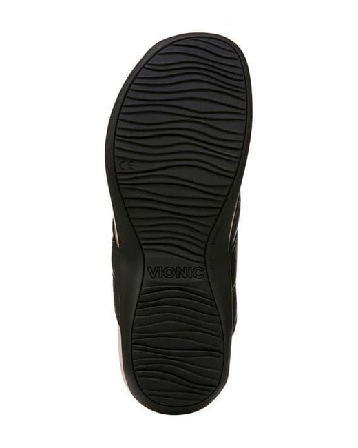 Vionic Black Bella Braid Flip Flop