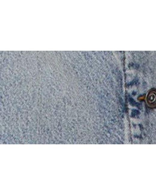 MNML Blue Offset Button Baggy Jeans for men
